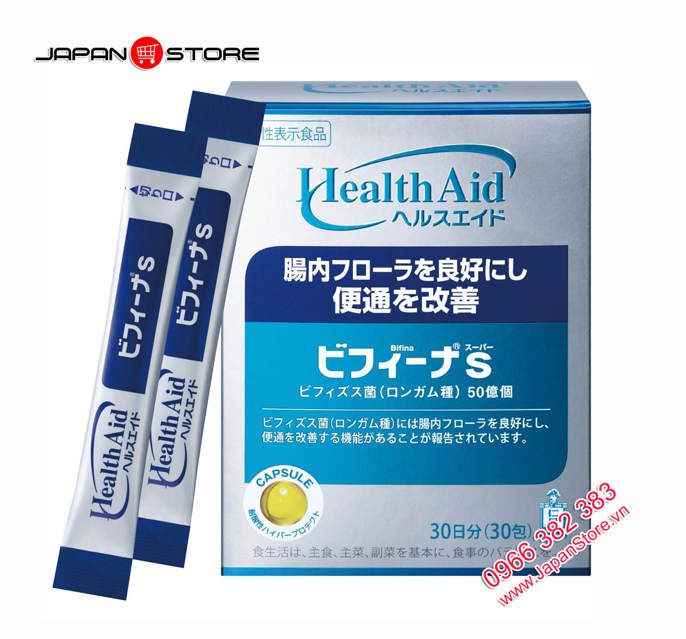 Men vi sinh Bifina S Health Aid 30 gói của Nhật Bản 1