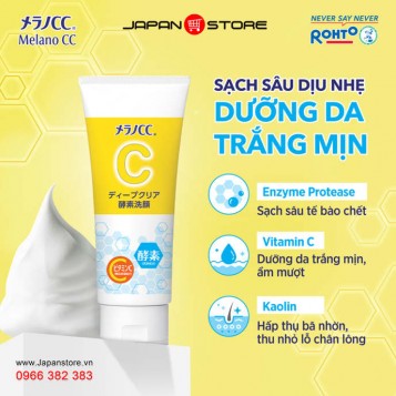 Sữa rửa mặt Melano CC Deep Clear Enzyme Face Wash 130g Chính hãng Rohto Japan 1