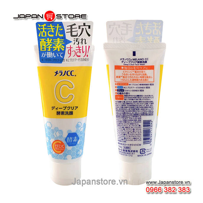 Sữa rửa mặt Melano CC Deep Clear Enzyme Face Wash 130g Chính hãng Rohto Japan 2-3