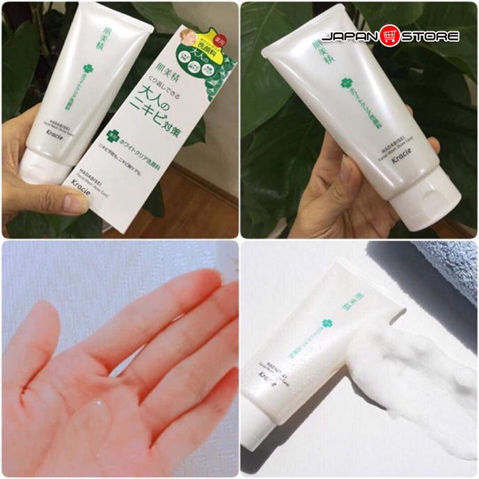 Sữa rửa mặt trị mụn Kracie Hadabisei Facial Wash (Acne Care) Chính hãng Kracie Nhật Bản 5