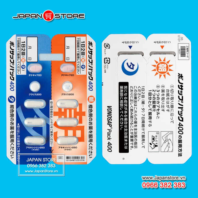 Thuốc trị vi khuẩn HP VONOSAP Pack 400 - Thuốc dạ dày Nhật Bản 06