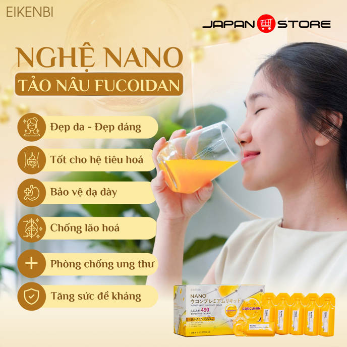 Tinh chất Nghệ Nano Curcumin – Fucoidan chính hãng EIKENBI Nhật Bản 10-1