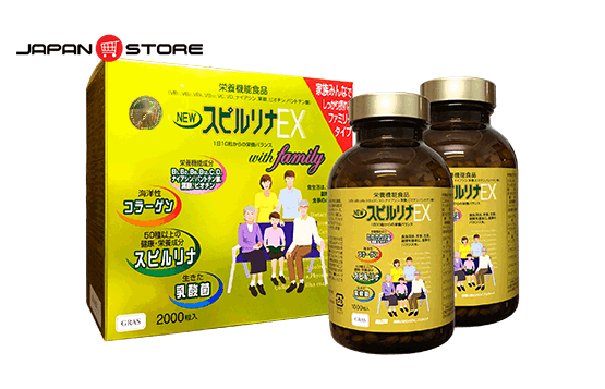 Tảo xoắn Spirulina EX with Family hộp 2000 viên 1