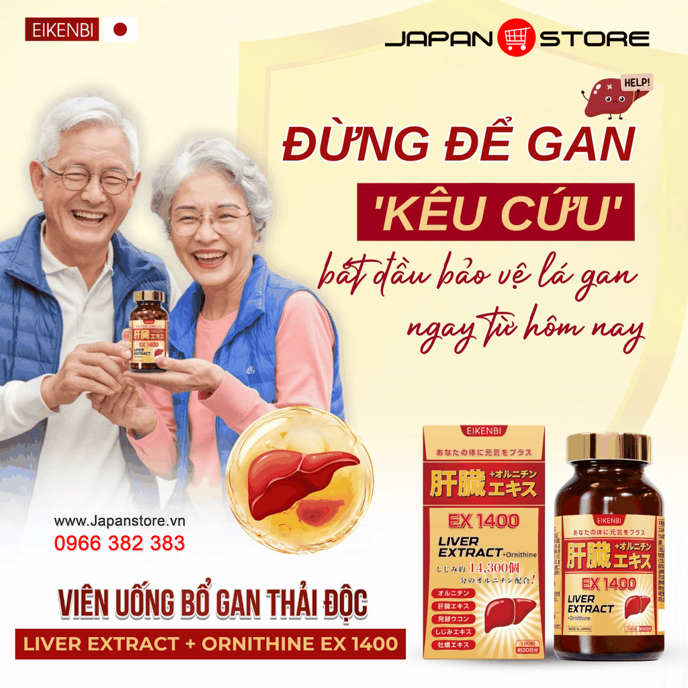 Viên Uống Bổ Gan LIVER EXTRACT + Ornithine Ex 1400 Eikenbi – Thải Độc Gan, Giảm Men Gan Hiệu Quả 8-8