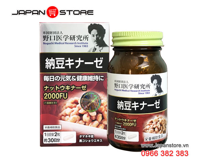 Viên uống chống đột quỵ Natto kinase 2000FU Noguchi Nhật Bản 5
