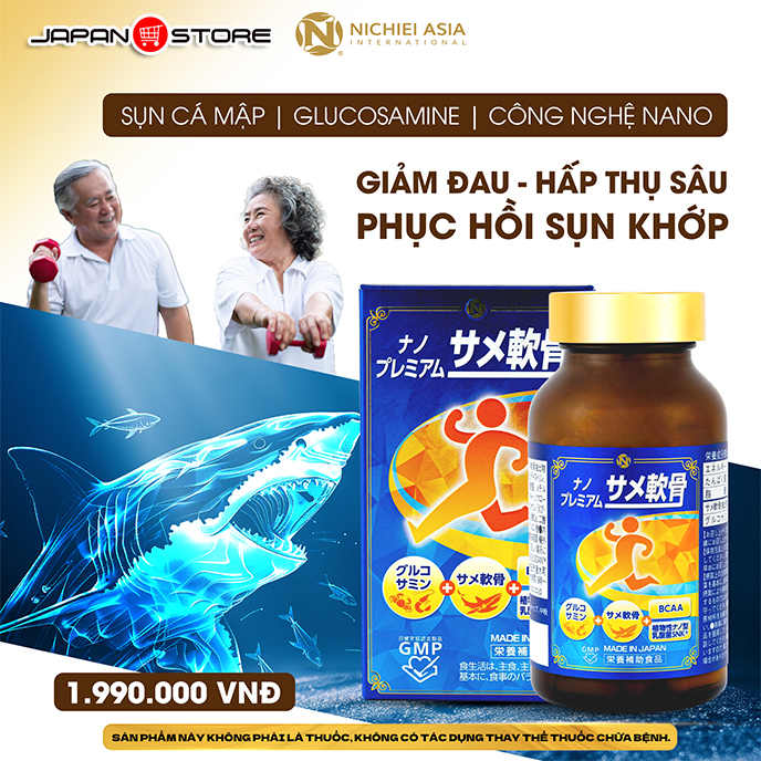 Viên uống sụn cá mập NANO PREMIUM SHARK CARTILAGE Nhật Bản 8-1