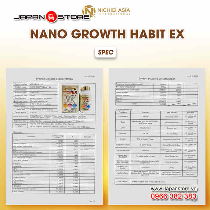 Viên uống tăng chiều cao Nano Growth Habit EX Nhật Bản 5-1